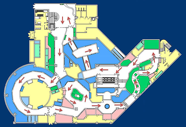 The scheme of the oceanarium in entertainment center “RIO”