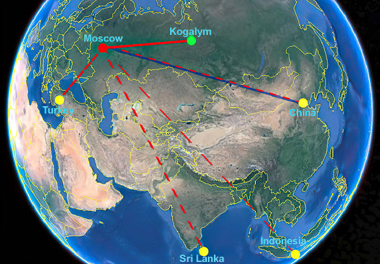 Geography of transportation of oceanarium inhabitants