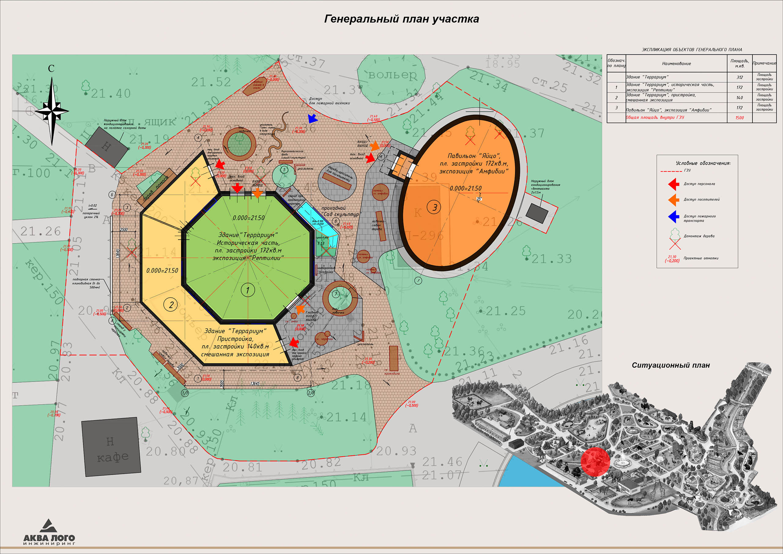 Генеральный план комплекса террариумной экспозиции в Калининградском зоопарке