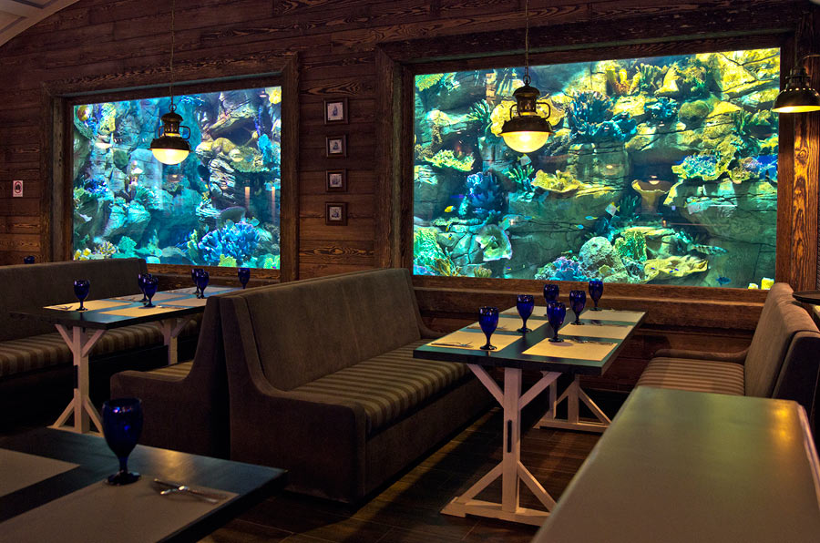 Visitors to the Marlin can enjoy the view of the aquarium during lunch or dinner